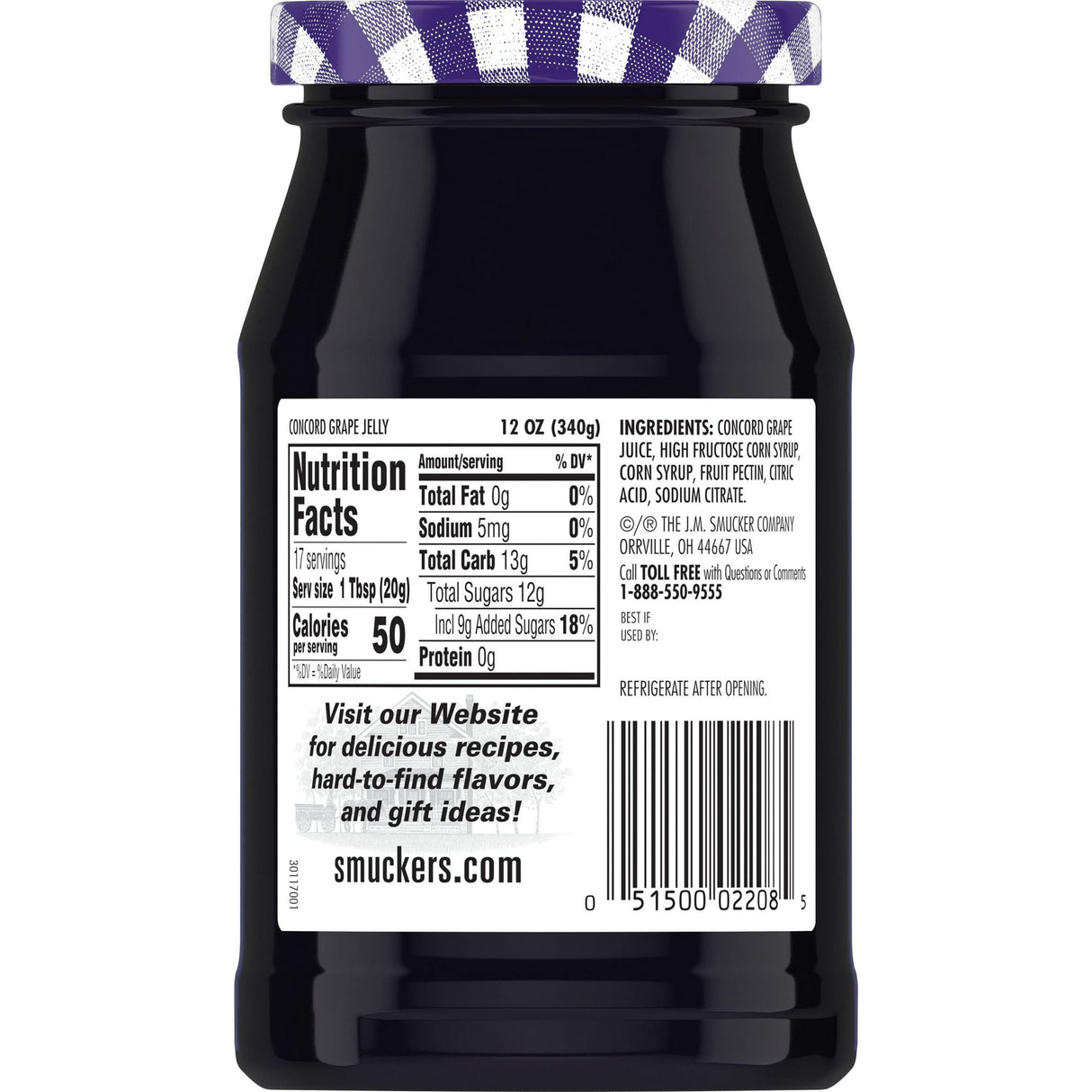 Smucker's Concord Grape Jelly, 12 OZ (Pack of 12)