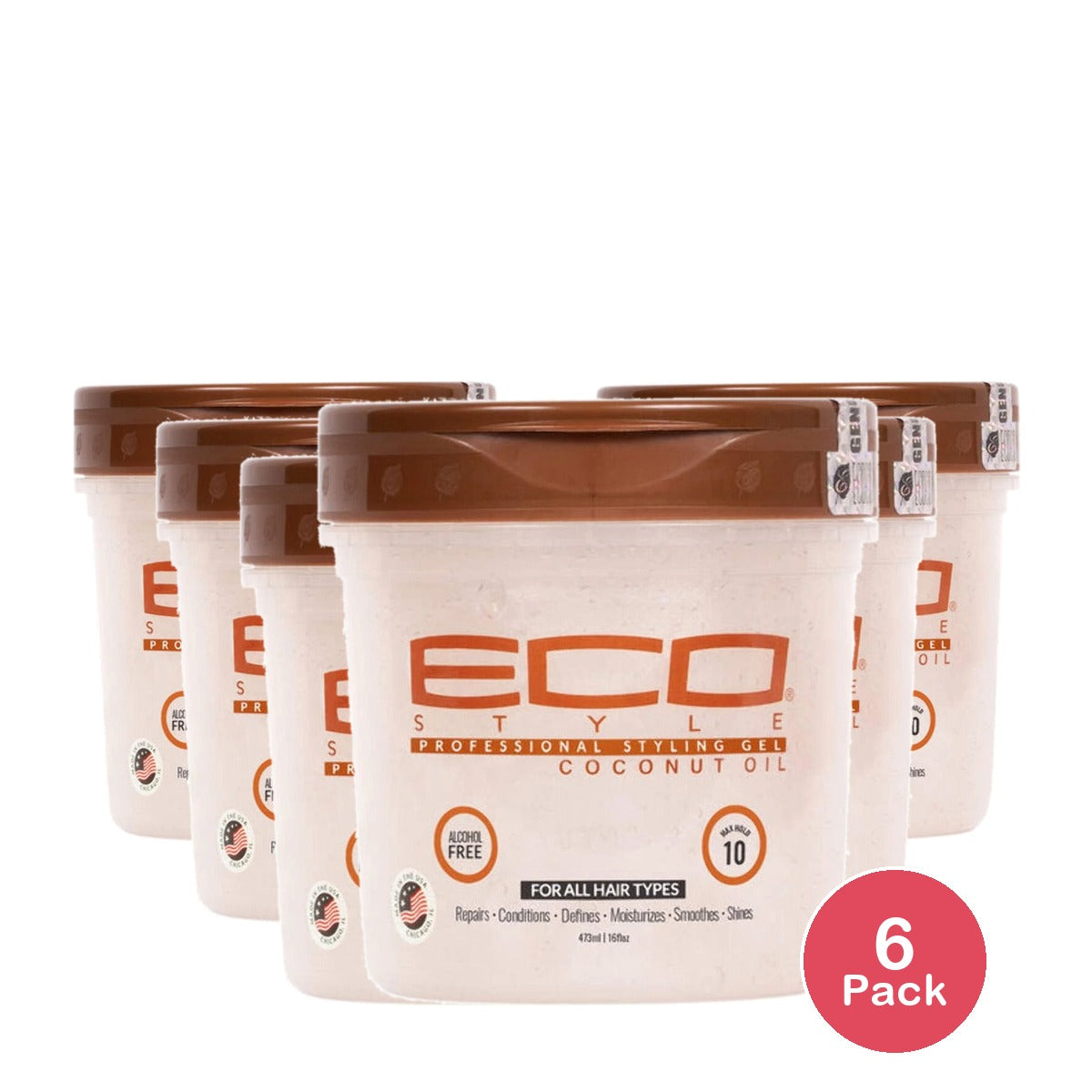 Eco Style Gel Coconut Oil 32 Oz (Pack of 6)