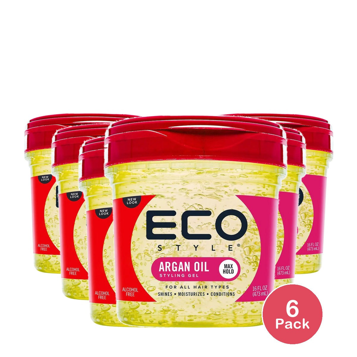 Eco Style Professional Argan Oil Styling Gel 16 Oz (Pack of 6)