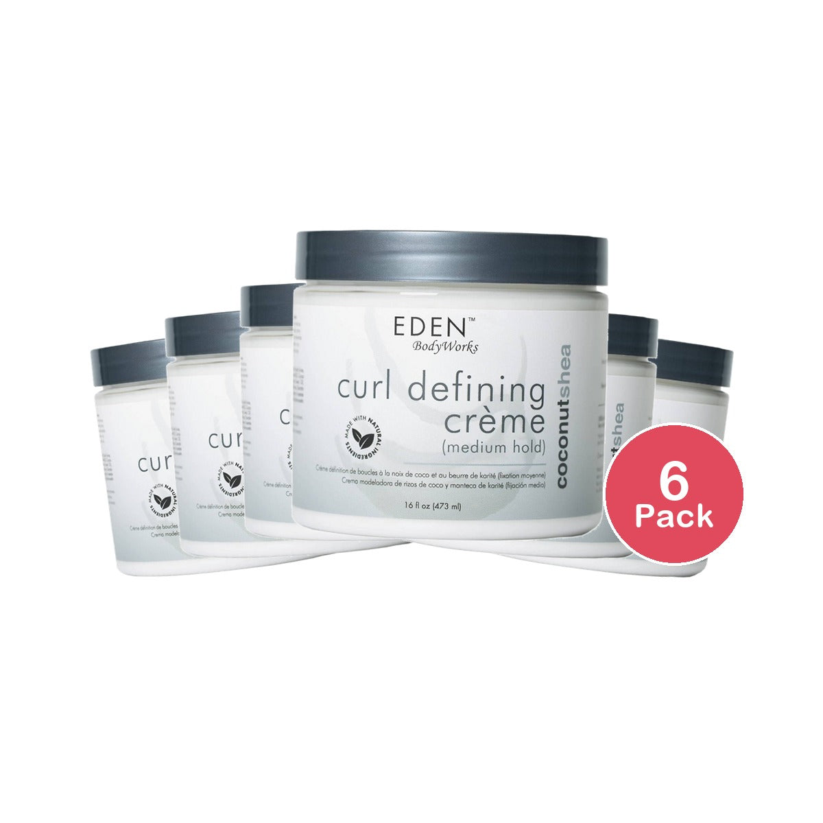 Eden BodyWorks Coconut Shea Curl Define Cream 16 Oz (Pack of 6)