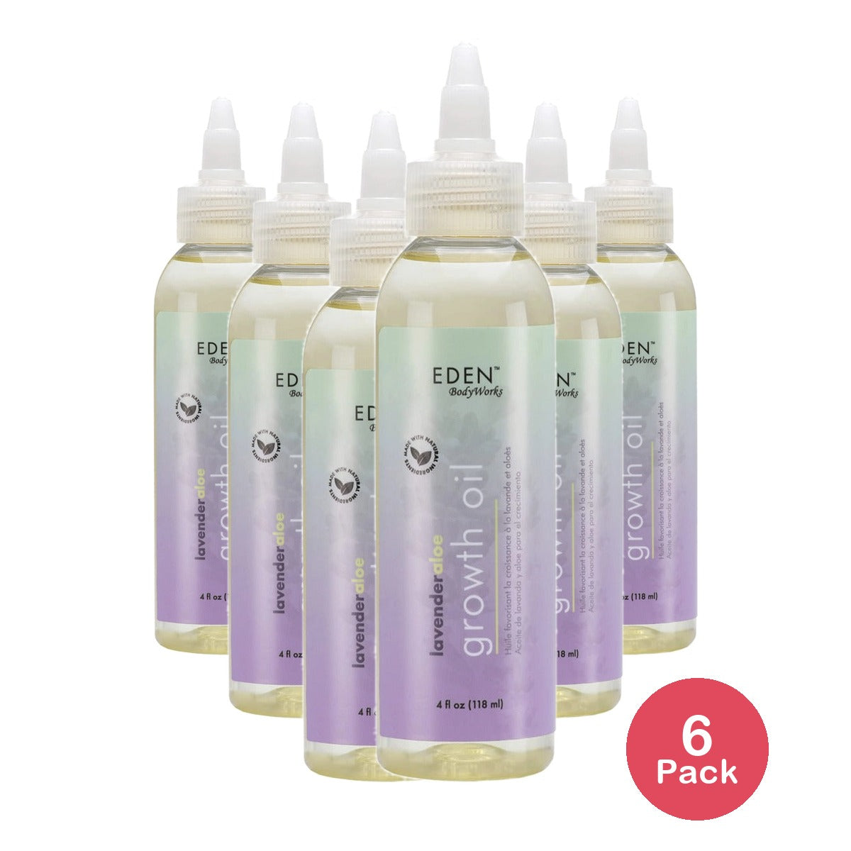 Eden BodyWorks Lavender Aloe Growth Oil 4 Fl. Oz (Pack of 6)