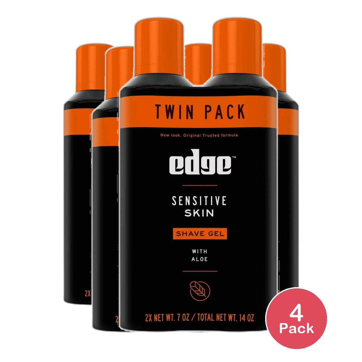 Edge Sensitive Skin Mens Shave Gel Twin Pack 14Oz (Pack of 4)