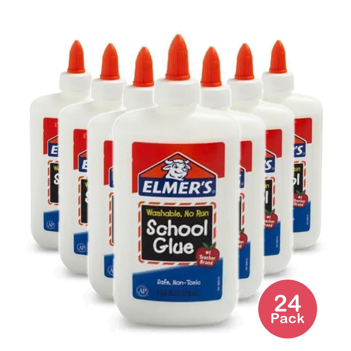 Elmers Washable No Run Liquid School Glue 7.62Oz (Pack of 24)