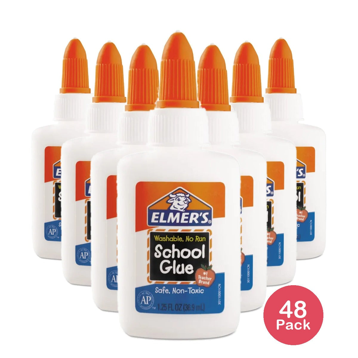 Elmers Washable No-Run School Glue Bottle 1.25Oz (Pack of 48)
