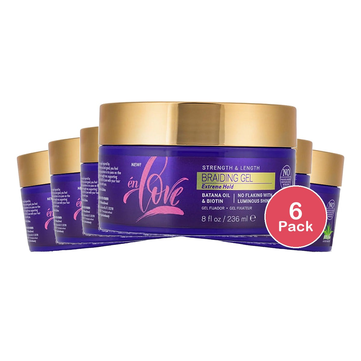 En Love Strength & Length Braid Gel 8 Oz (Pack of 6)