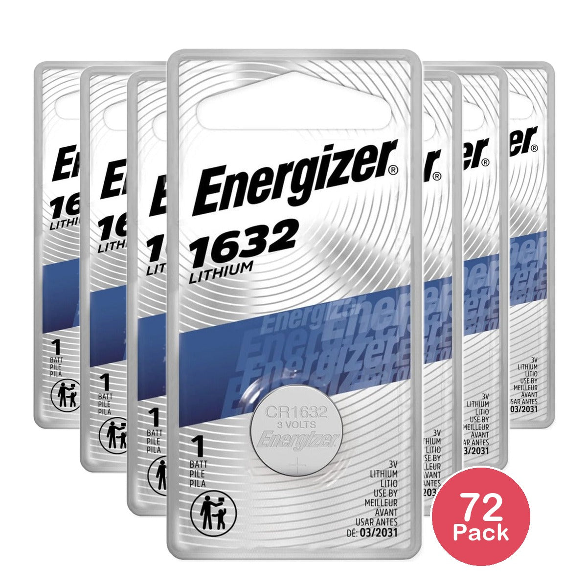 Energizer 1632 Lithium Coin Battery 3V (Pack of 72)