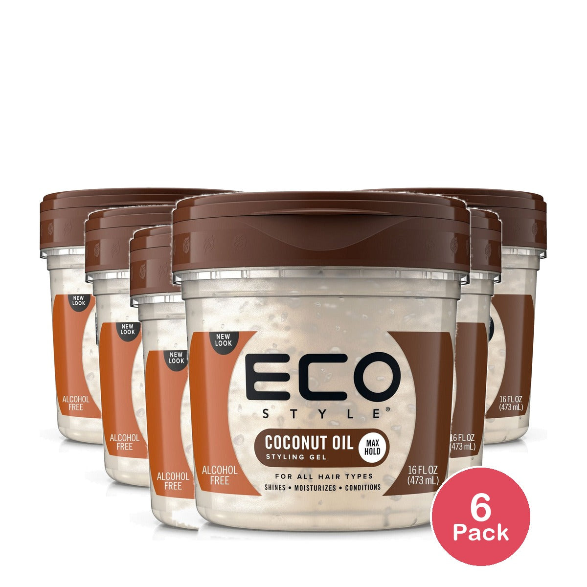 Estyle Coconut Oil Hair Styling Gel 16 Oz (Pack of 6)