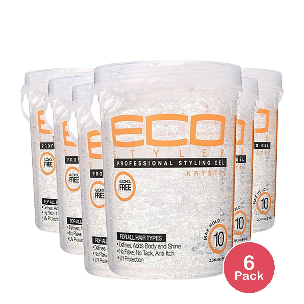 Estyle Eco Styler Krystal Clear Gel 80 Oz (Pack of 6)
