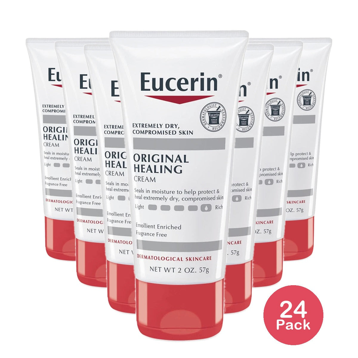 Eucerin Original Healing Cream - Fragrance Free, Rich Lotion for Extremely Dry's 2 Oz (Pack of 24)