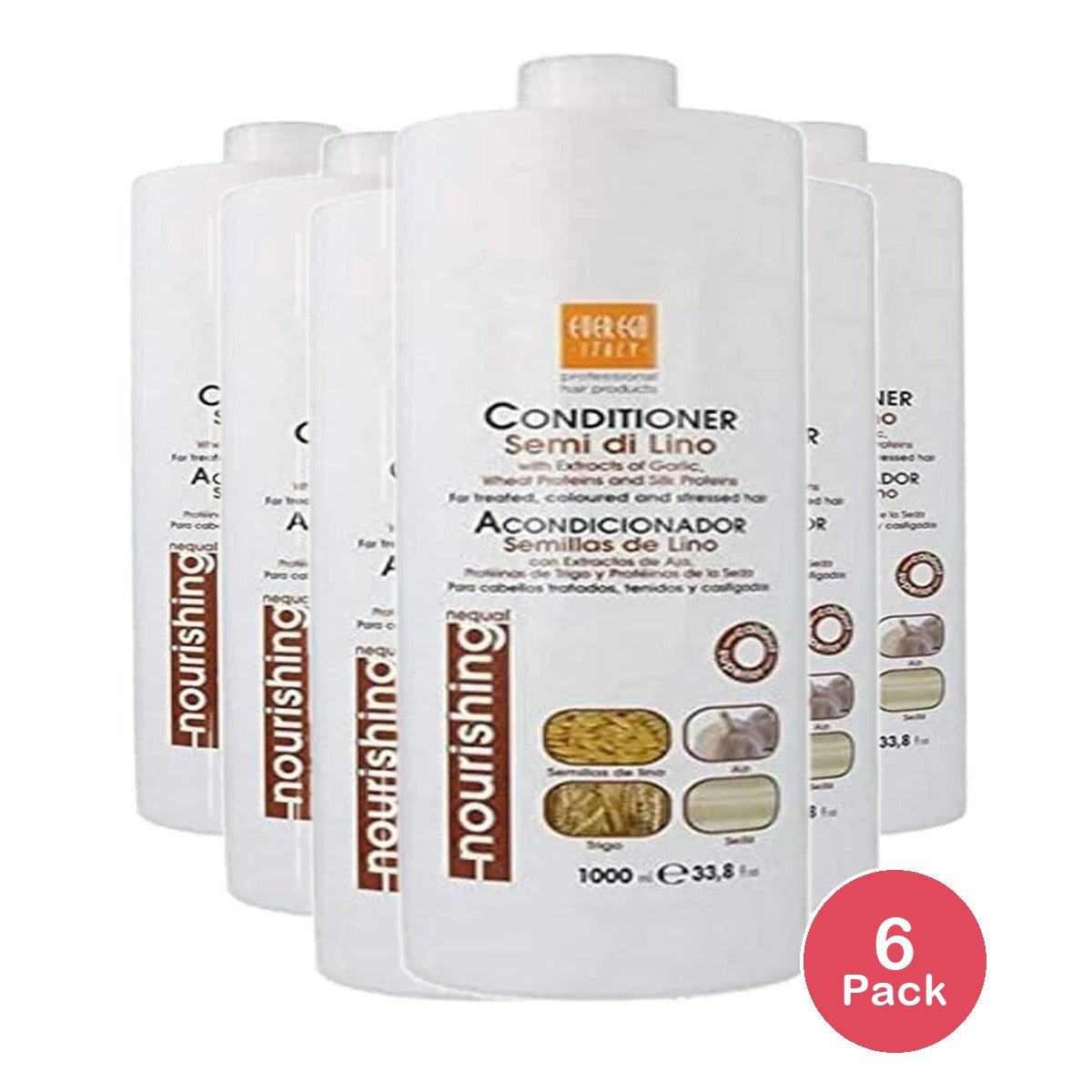 Ever Ego Semi Di Lino Conditioner With Extracts of Garlic and Wheat Proteins 33. nan (Pack of 6)