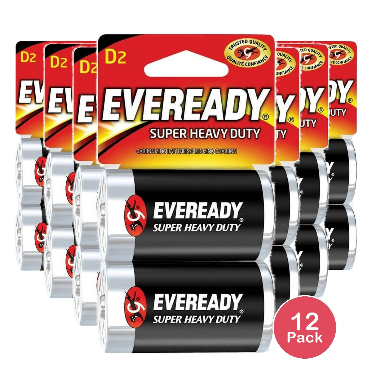 Eveready Super Heavy Duty D Batteries 2 ea (Pack of 12)
