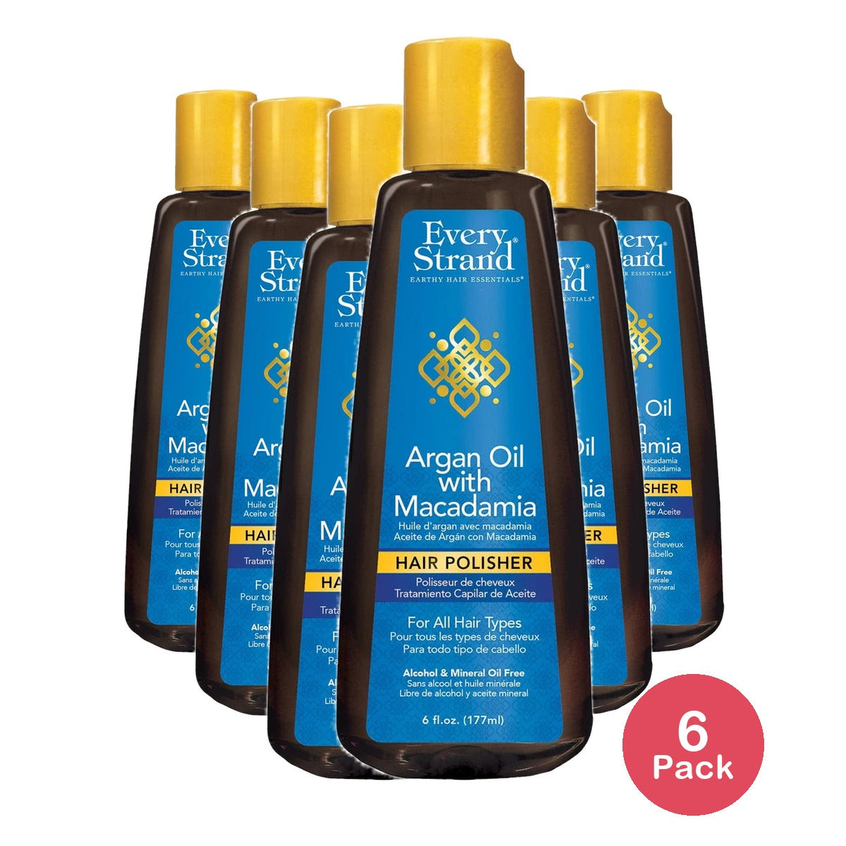 Every Strand Argan Oil with Macadamia Hair Polisher 6 fl oz 6 Fl. Oz (Pack of 6)