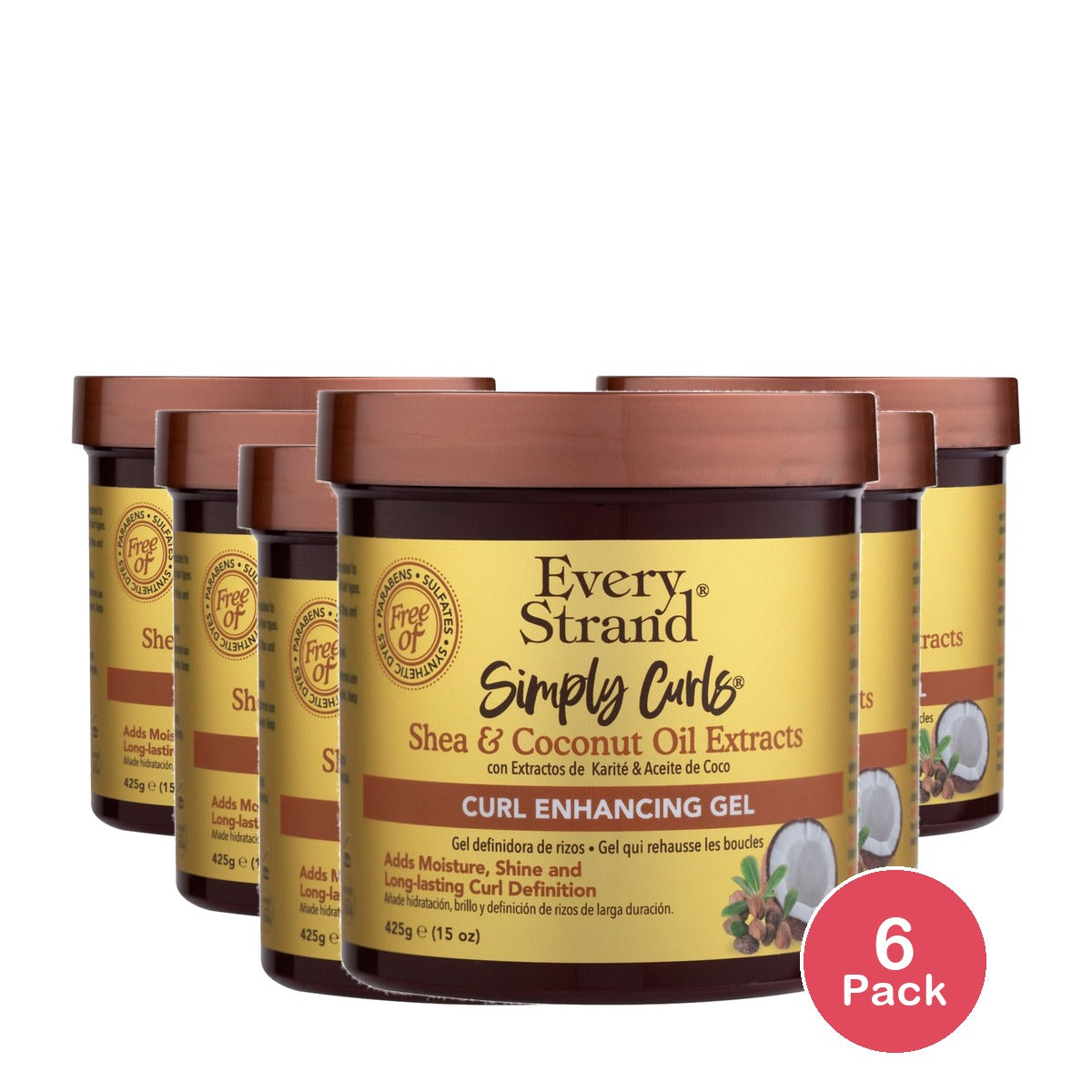 Every Strand Simply Curls Curl Enhance Gel 15 Oz (Pack of 6)