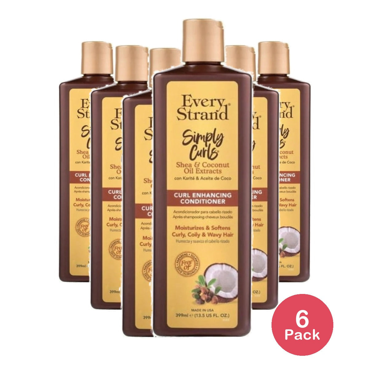 Every Strand Simply Curls Curl Enhancing Conditioner 13.5 Fl. Oz (Pack of 6)
