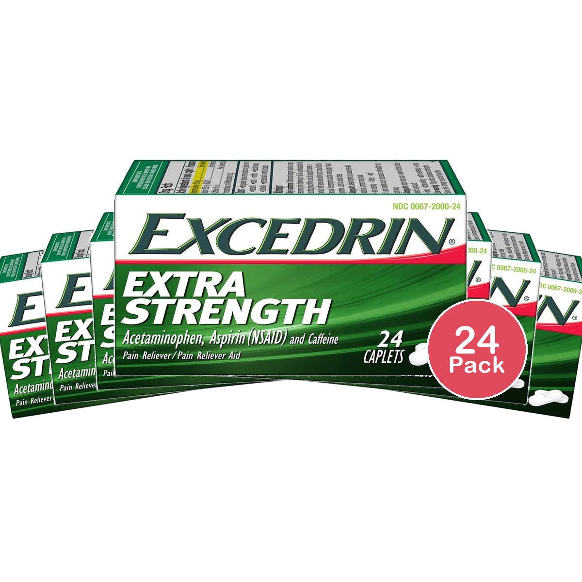 Excedrin Extra Strength Pain Reliever Caplets 24 Count (Pack of 24)