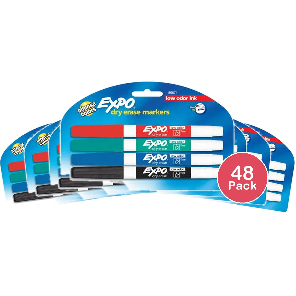 Expo Low Odor Dry Erase Pen Style Markers 1.58oz (Pack of 48)
