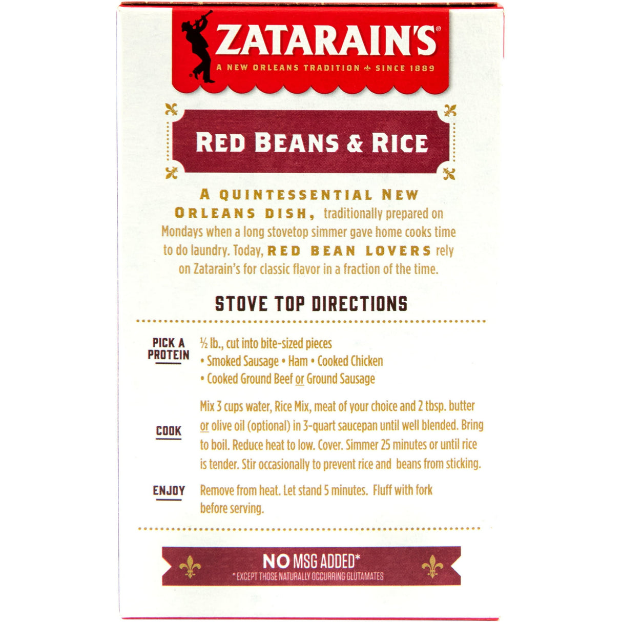 Zatarain s No Artificial Flavors Red Beans & Rice Dinner Mix Box 8 OZ (Pack of 12)