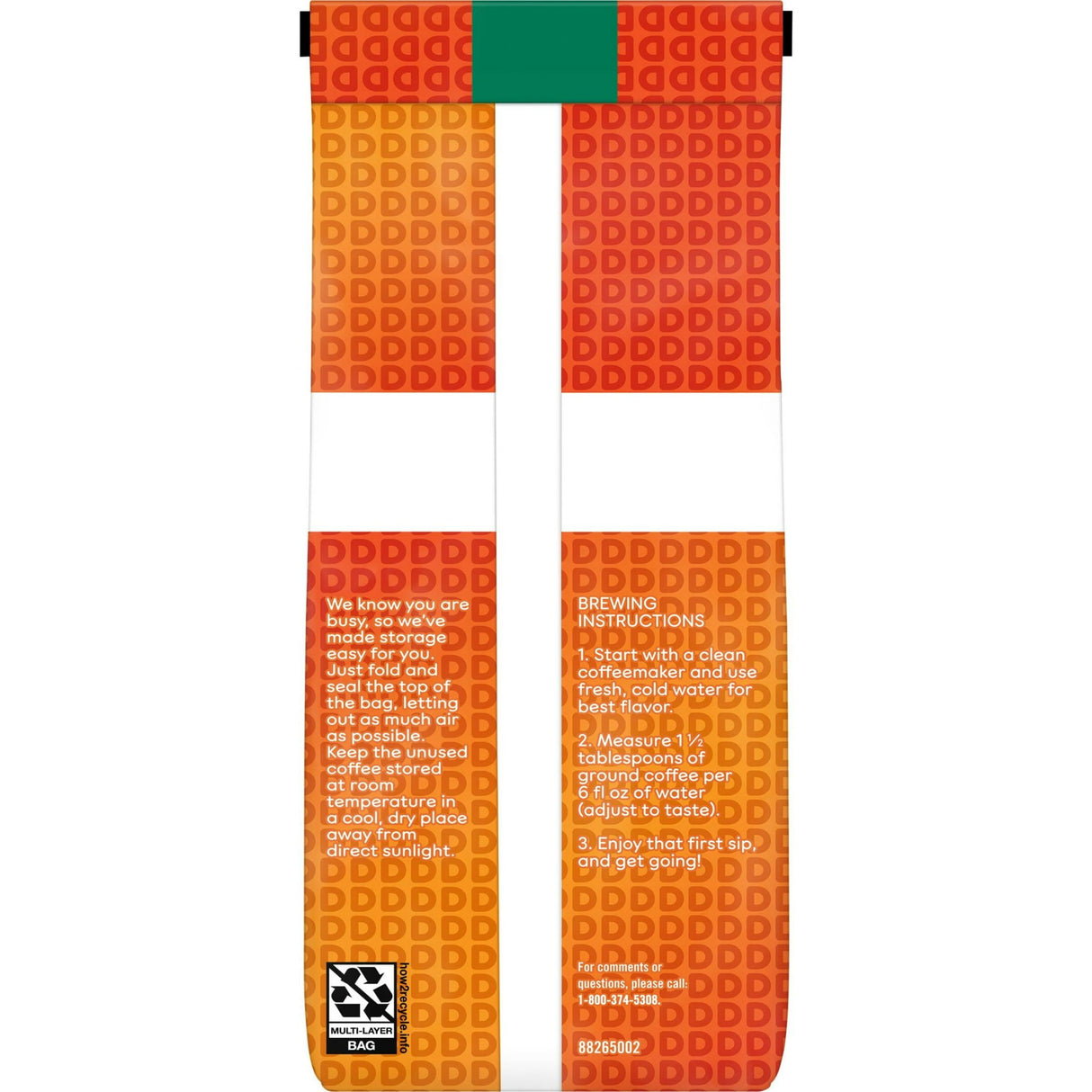 Dunkin’ Decaf Original Blend Ground Coffee Medium Roast bag 12 oz (Pack of 6)