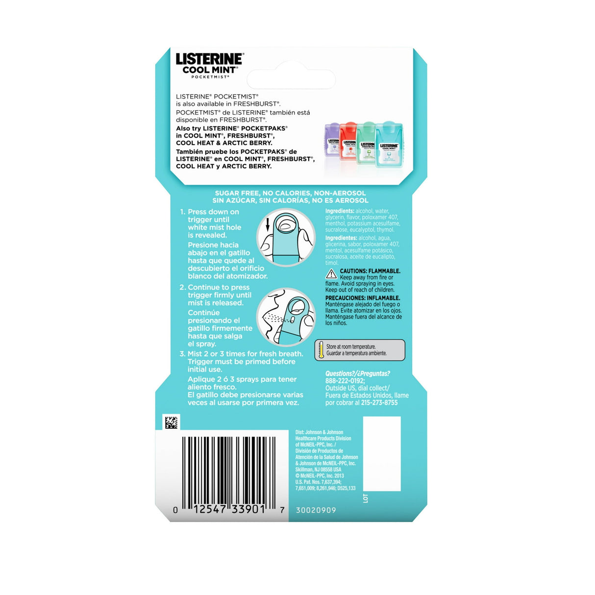 Listerine Pocket Mist Cool Mint 7.7 Ml 0.8 Oz (Pack of 36)