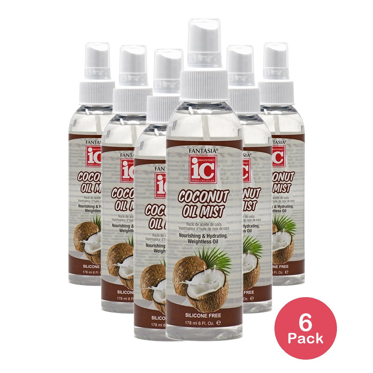 Fantasia Coconut Oil Mist 178ml/ 6 oz (Pack of 6)