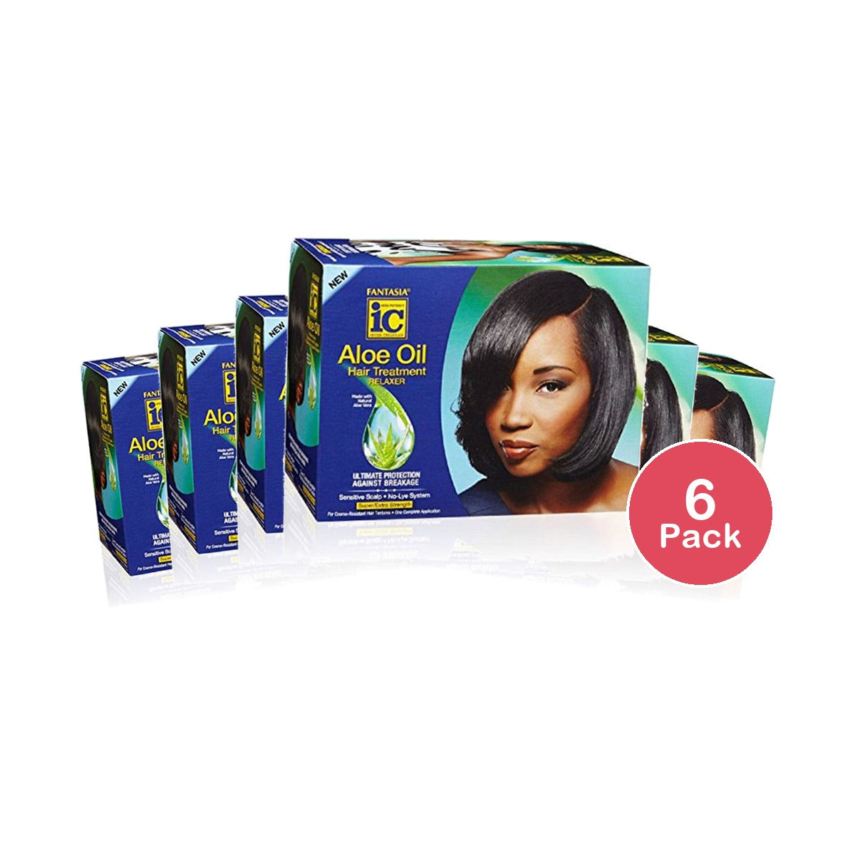 Fantasia IC Aloe Oil Hair Treatment Relaxer Super (Pack of 6)