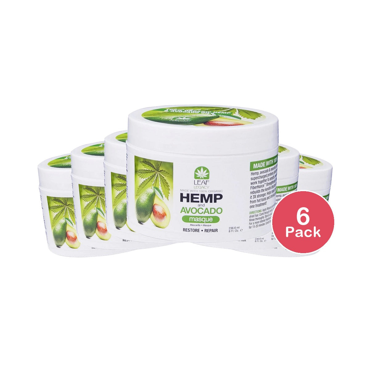 Fantasia IC Leaf Legacy Hemp and Avocado Masque 8fl oz. (Pack of 6)