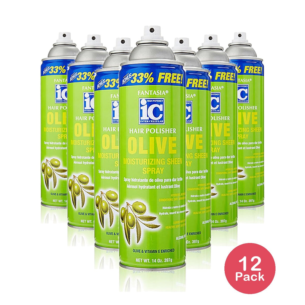 Fantasia Olive Oil Sheen Spray 14 Oz (Pack of 12)