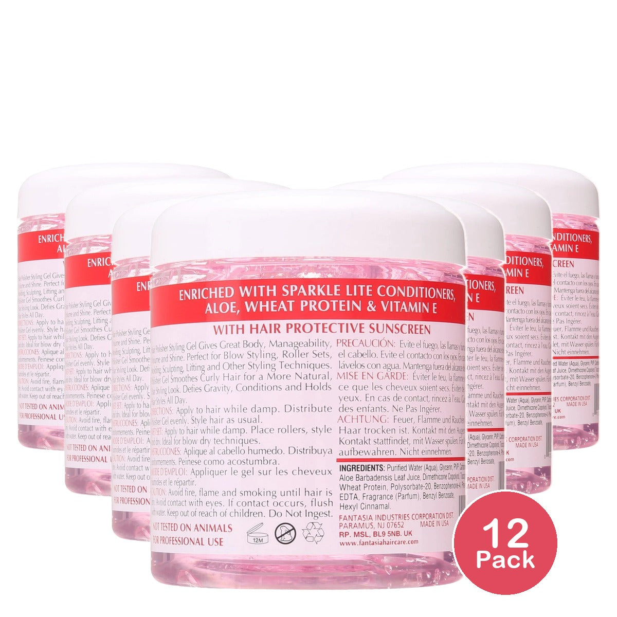 Fantasia Polisher Gel Ounce (0011313020111) Pink 16 Oz (Pack of 12)