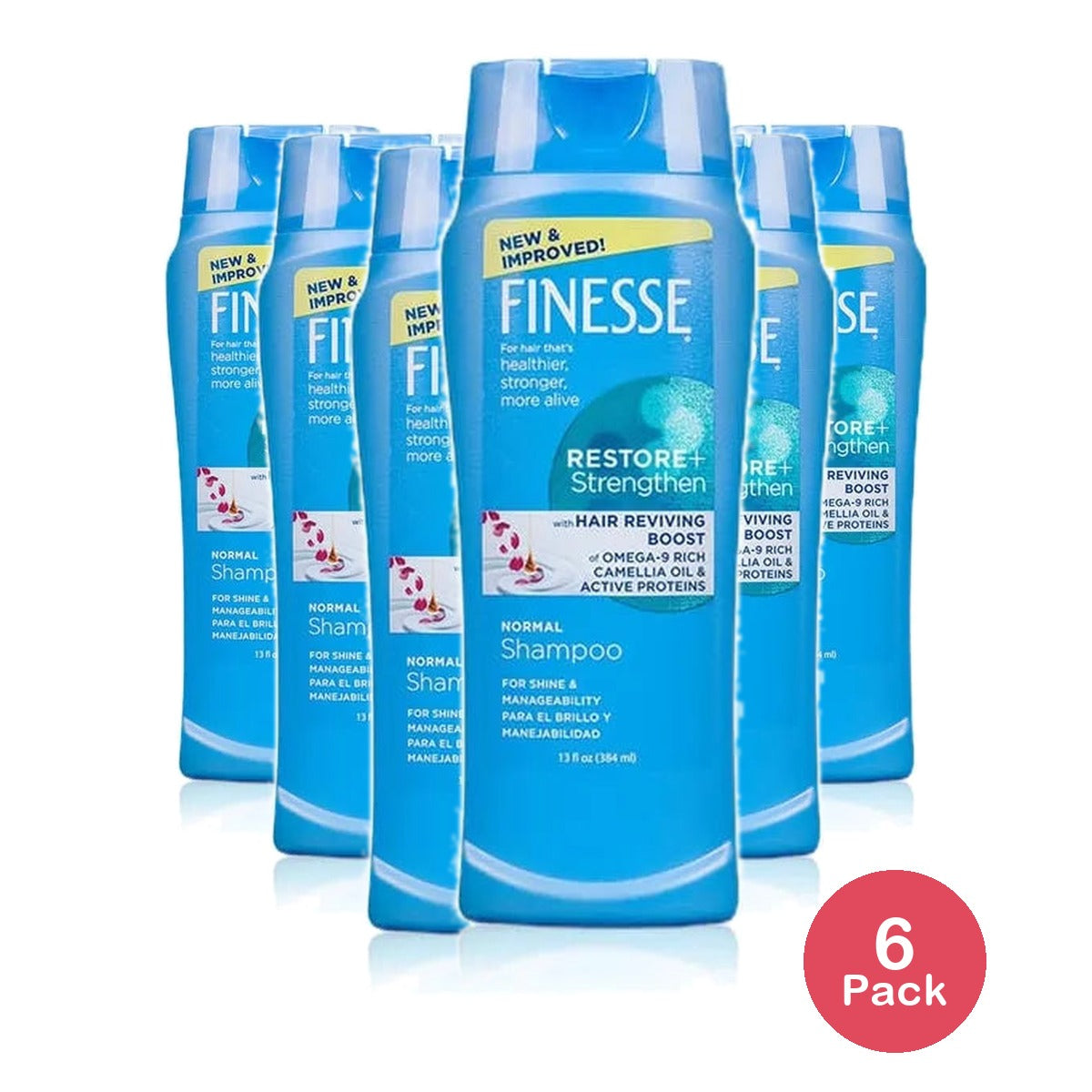 Finesse Restore + Strength Normal Shampoo 13Oz (Pack of 6)
