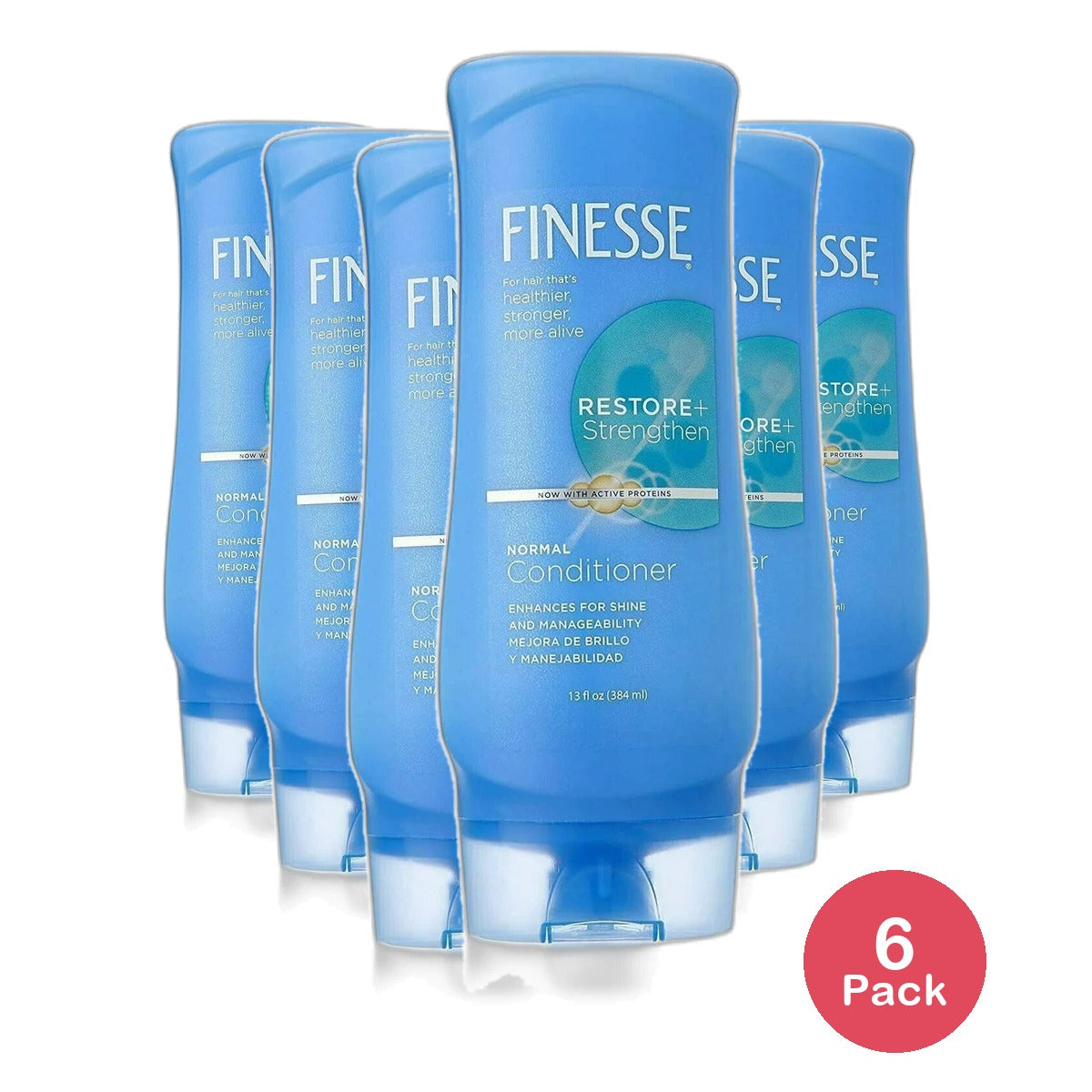 Finesse Self Adjusting Enhancing Hair Conditioner For Normal Healthy Hair13Oz (Pack of 6)