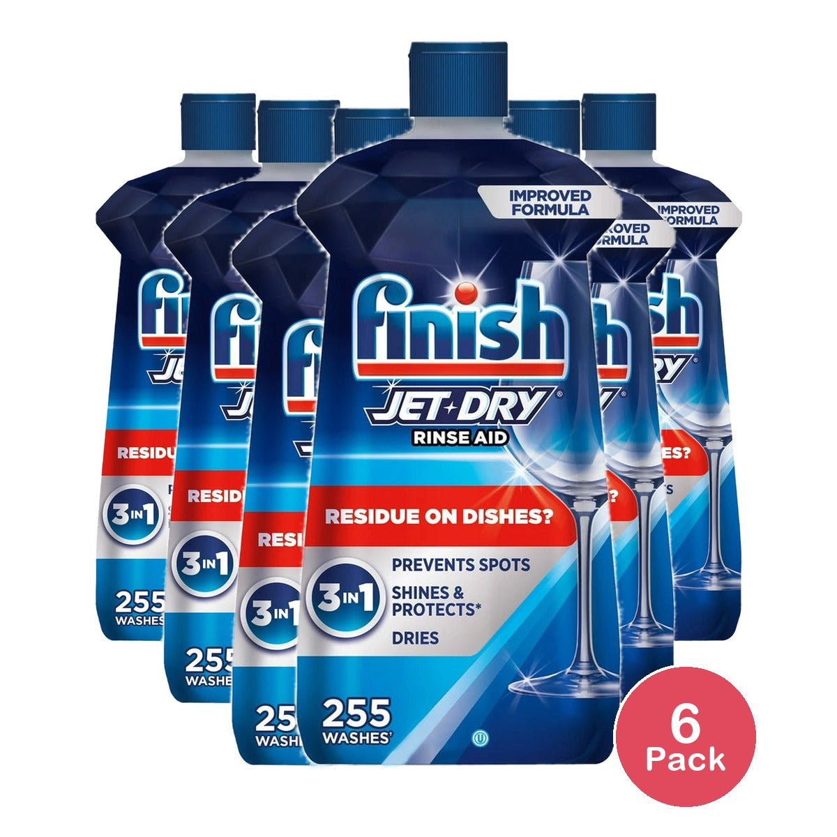 Finish Jet-Dry Rinse Aid, Dishwasher Rinse Agent and Drying Agent, 23 fl Oz (Pack of 6)
