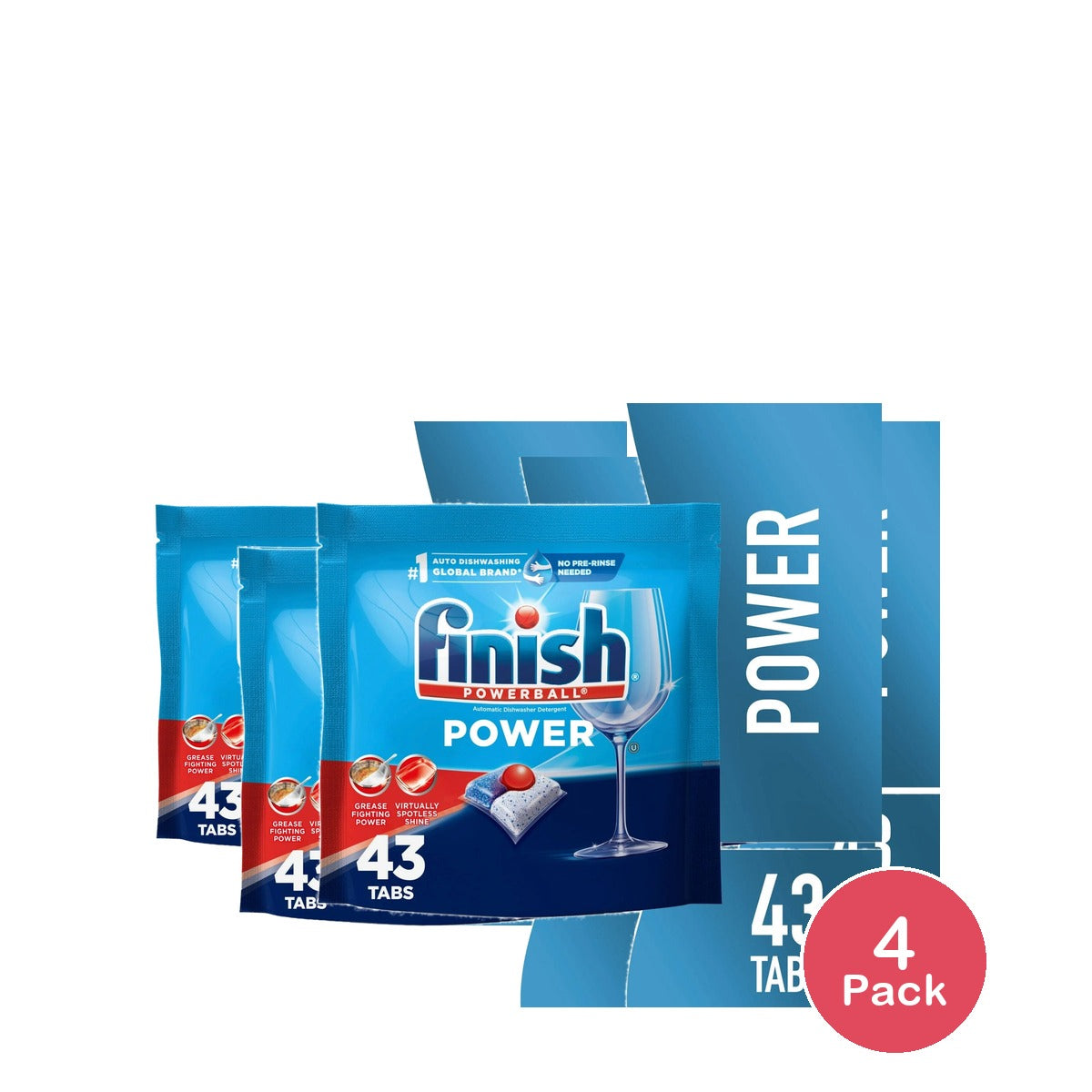 Finish Power Dishwasher Detergents (Pack of 4)