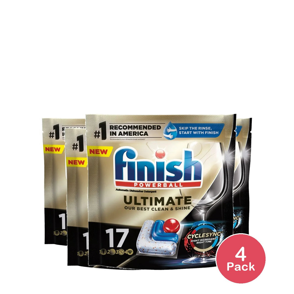Finish Ultimate Dishwasher Tabs 17 ct 6.1oz (Pack of 4)