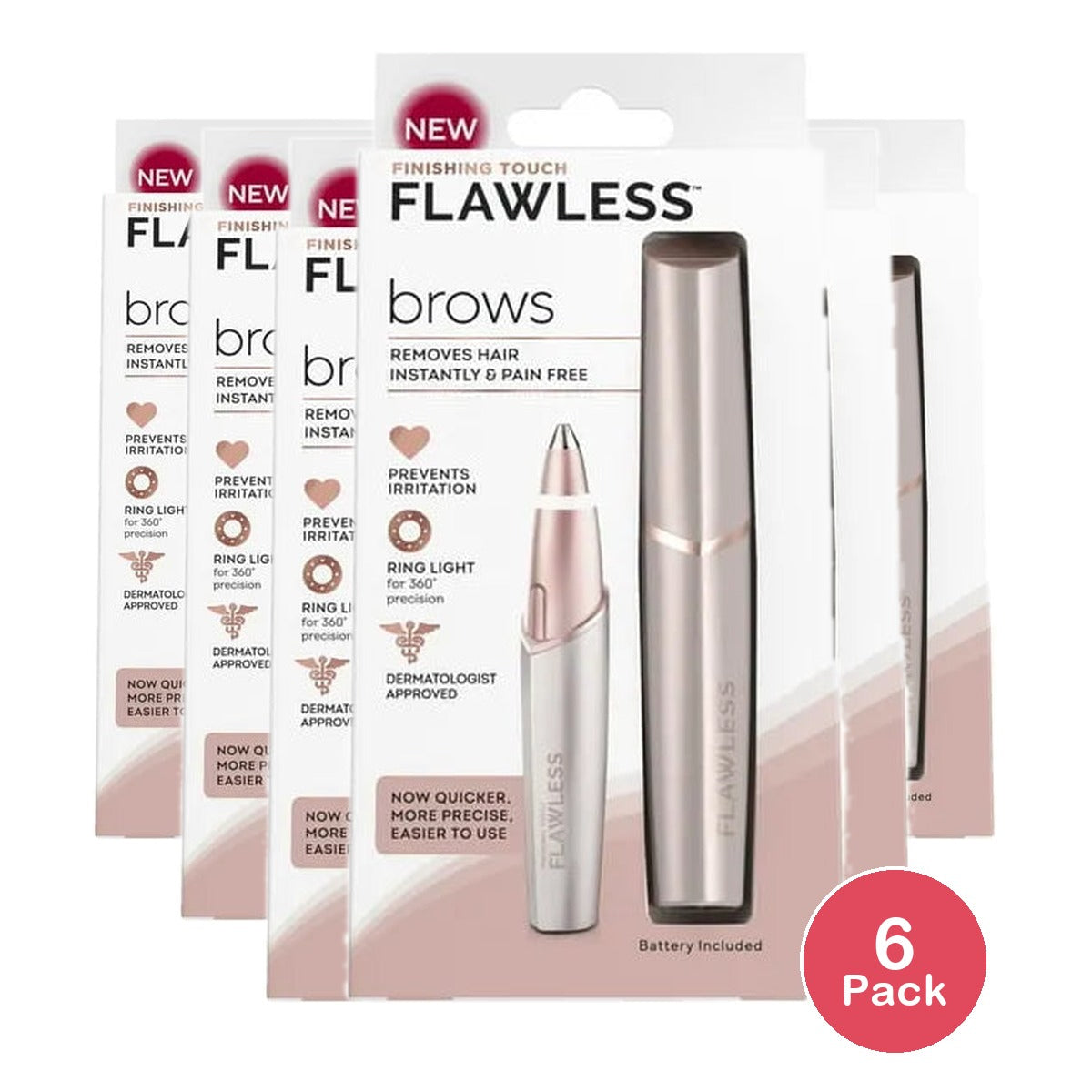 Finishing Touch Flawless Brows Eyebrow Hair Remover Electric Razor For Women 0.04Oz (Pack Of 6)