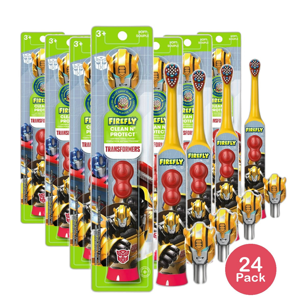 Firefly Clean n Protect Battery Powered Toothbrush Transformer Soft 2.4Oz (Pack of 24)