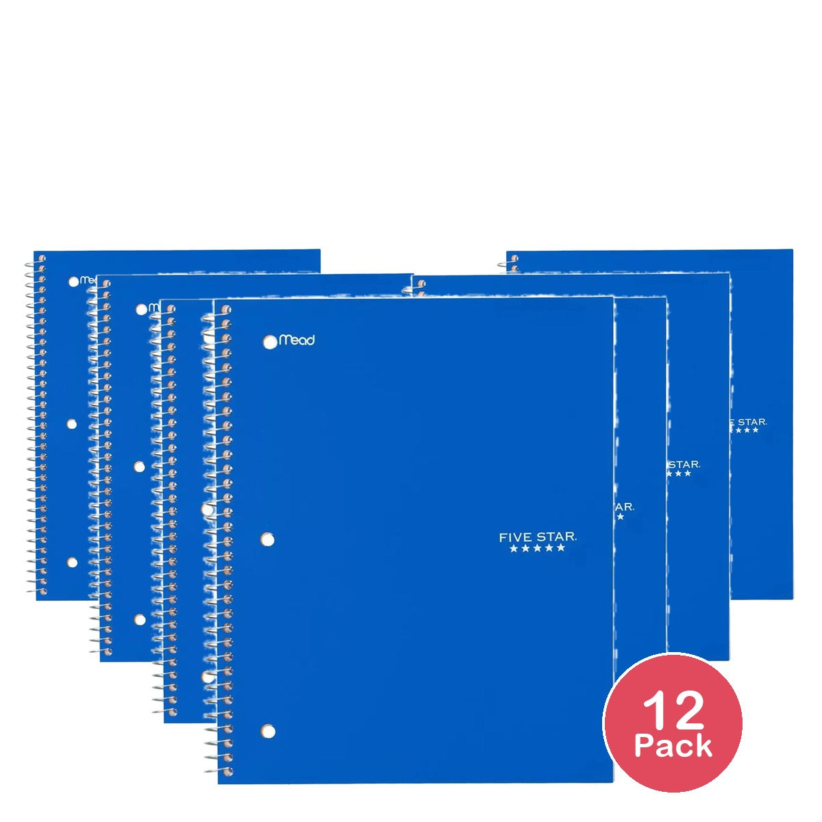 Five Star 1 Subject Wide Ruled Solid Spiral Notebook Assorted 16oz (Pack of 12)
