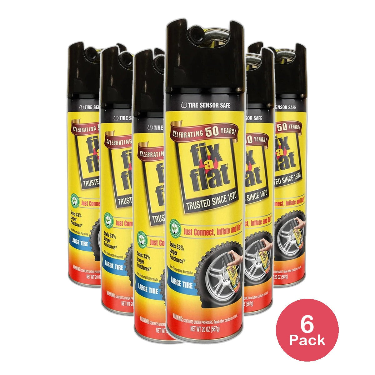 Fix-A-Flat Tire Inflator For Large Tires 20Oz (Pack of 6)