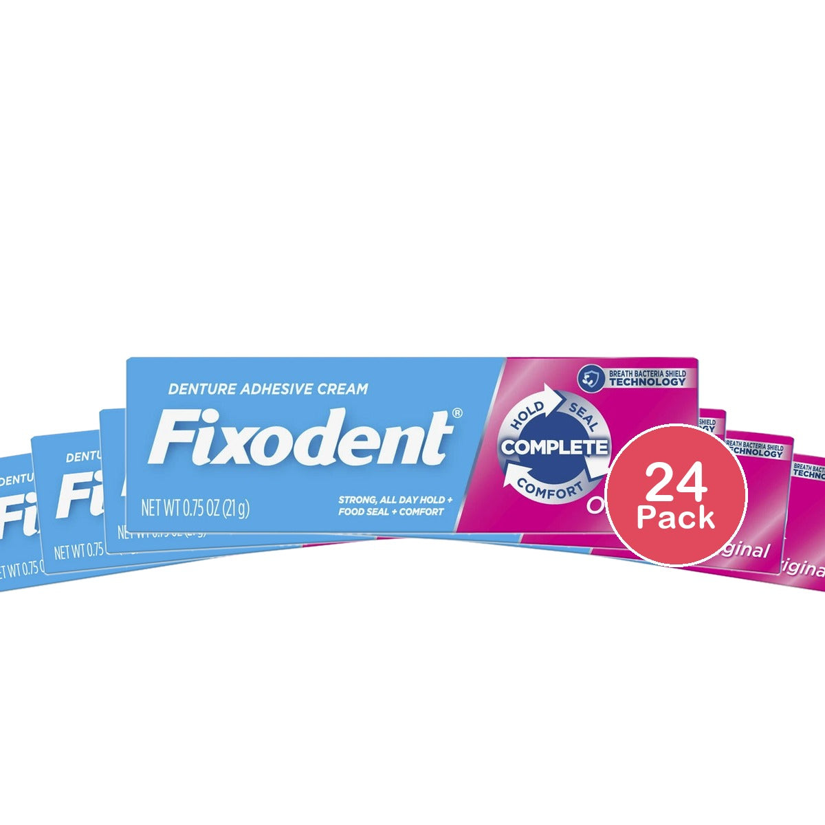 Fixodent Original Secure Denture Adhesive Cream 0.75 Oz (Pack of 24)