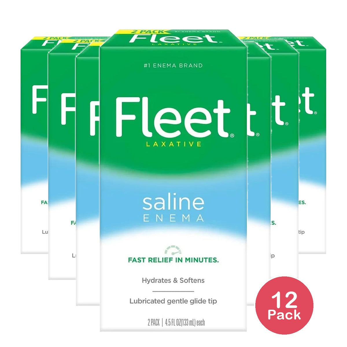 Fleet Laxative Saline Enema 9Oz (Pack of 12)
