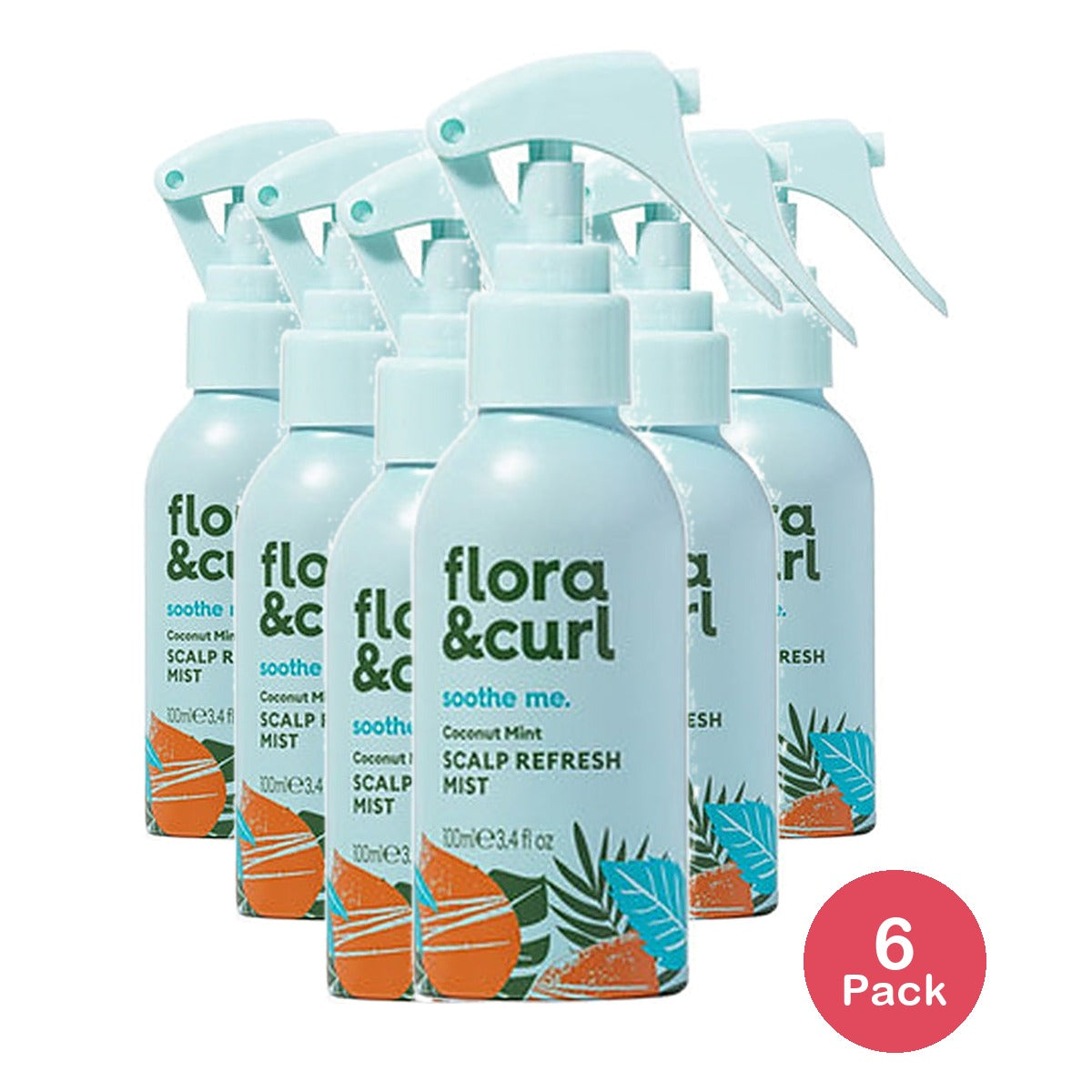 Flora & Curl Coconut Mint Mist 3.4 Oz (Pack of 6)