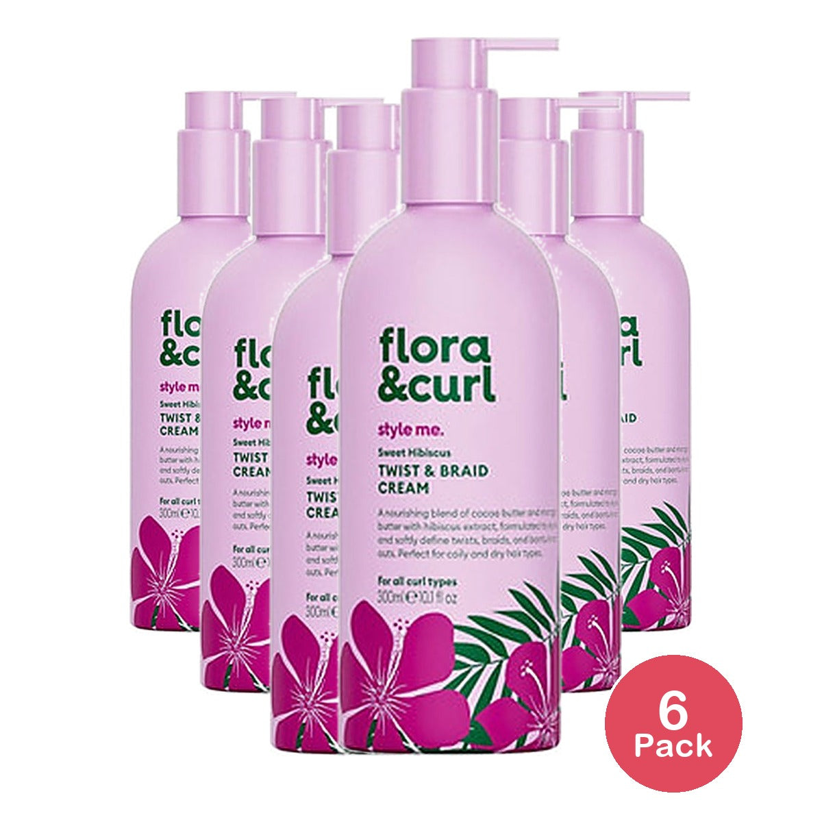 Flora & Curl Hibiscus Twist Cream 10.1 Oz (Pack of 6)