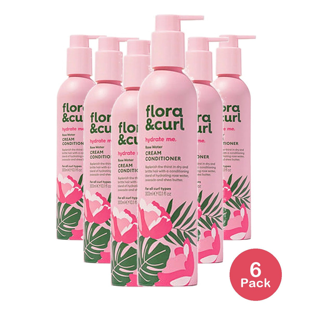 Flora & Curl Rose Water Cream Conditioner 10.1 Oz (Pack of 6)