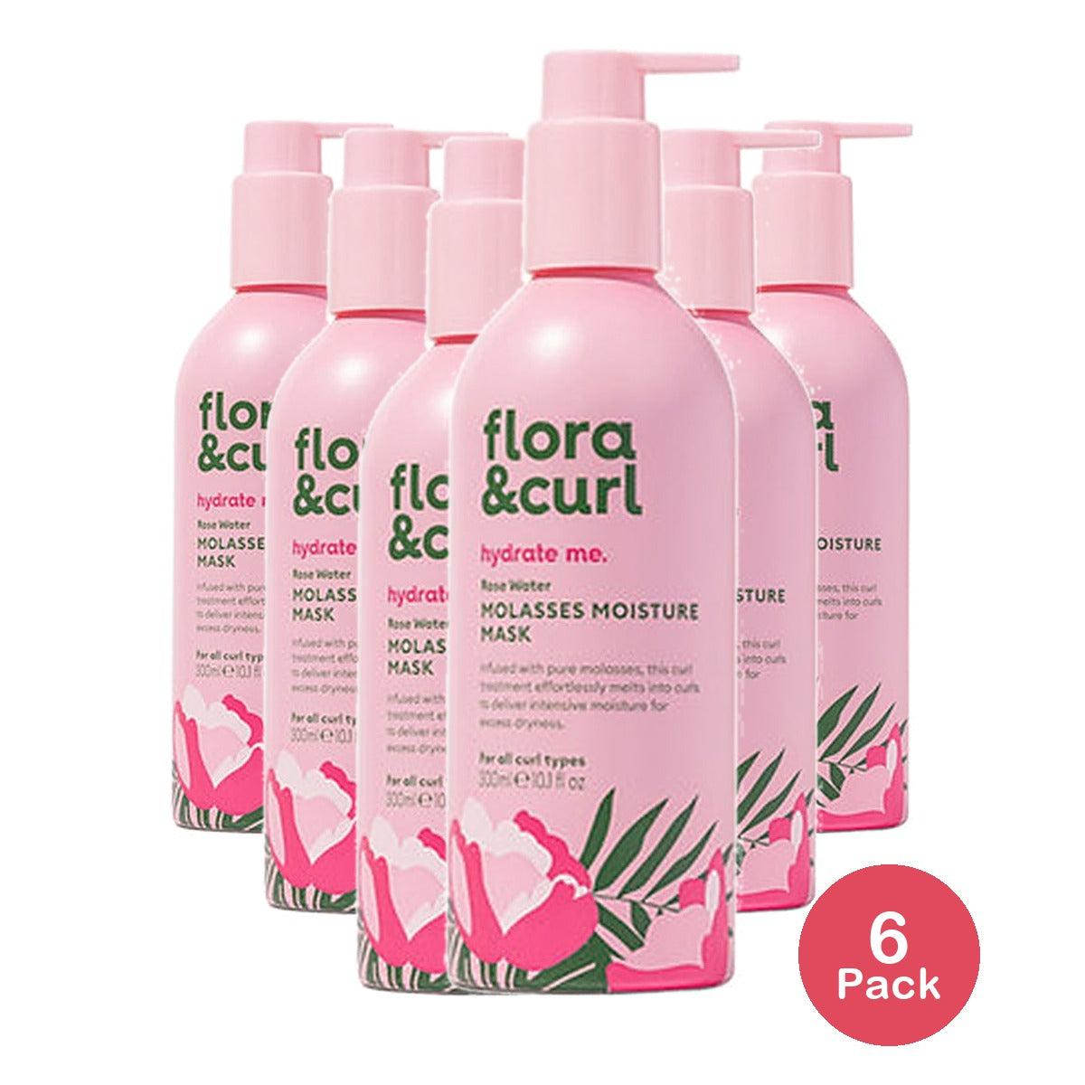 Flora & Curl Rose Water Moisture Mask 10.1 Oz (Pack of 6)