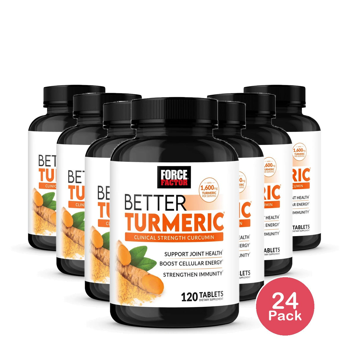 Force Factor Better Turmeric Joint Support Supplement with Turmeric and Curcumin 6.8 Oz (Pack of 24)