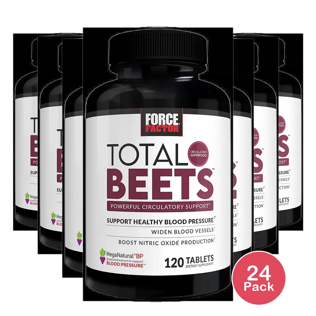 Force Factor Total Beets Tablets 120 Count 7.2 Oz(Pack of 24)