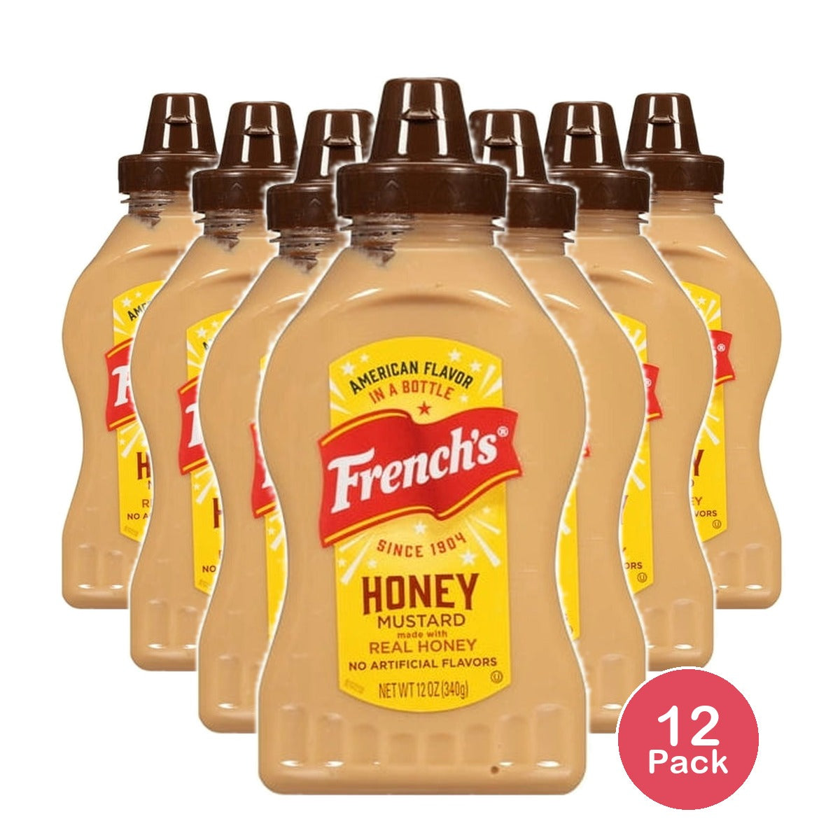 French's No Artificial Flavors Honey Mustard Bottle12 OZ (Pack of 12)