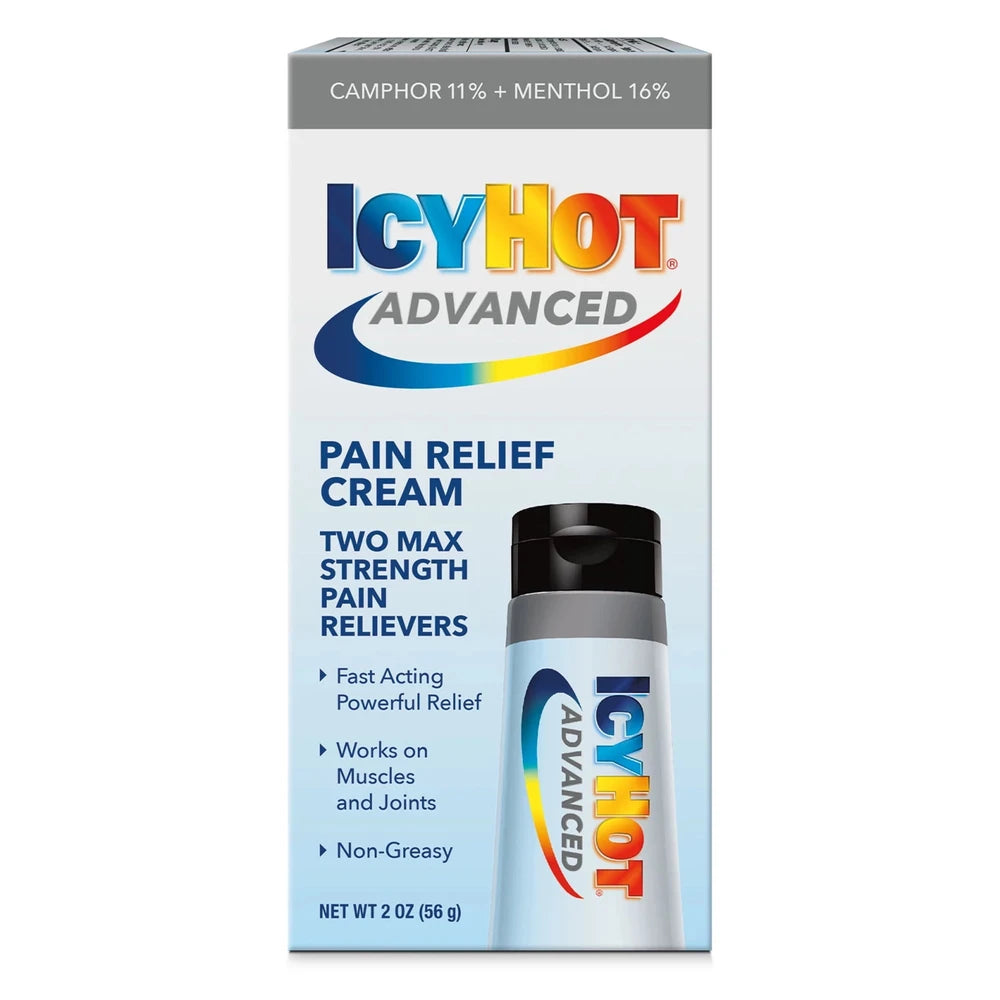 Icy Hot Advanced Muscle & Joint Pain Relief Cream with Menthol and Camphor 2 Oz (Pack of 24)