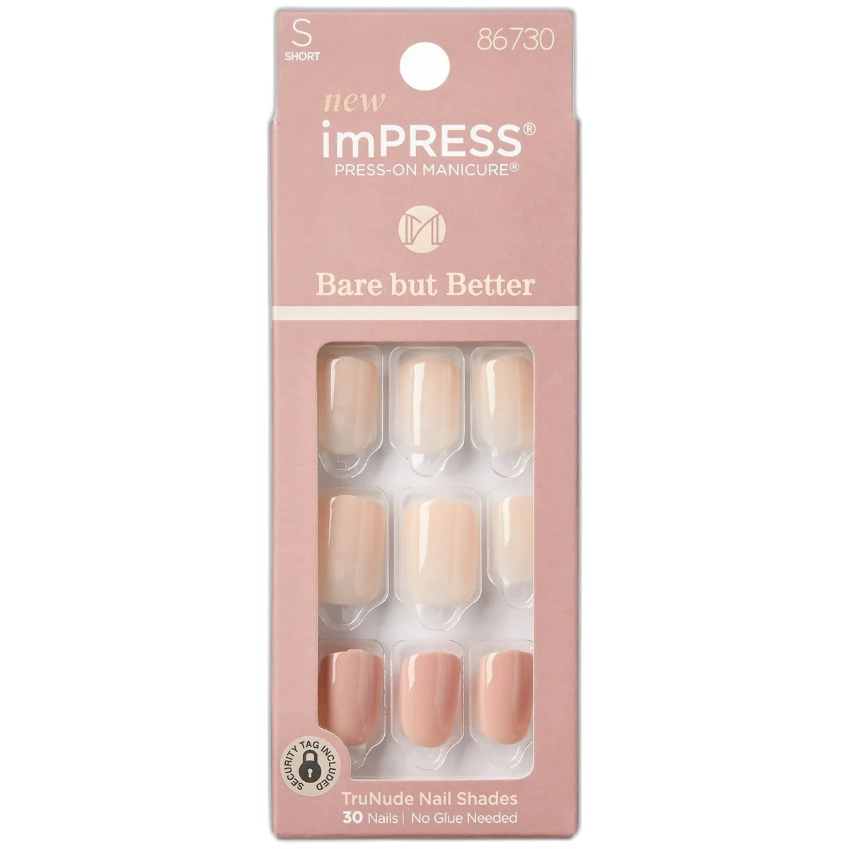 Kiss Impress Bare but Better Press On Nails Simple Pleasure 0.64oz (Pack of 36)
