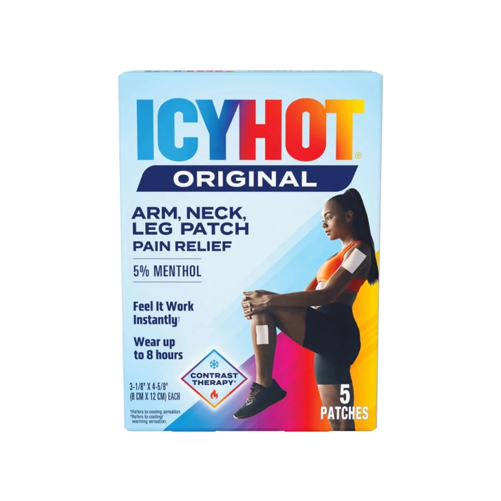 Icy Hot Original Muscle & Joint Pain Relief Small Patch for Arm Neck & Leg wit 1.92 Oz (Pack of 24)