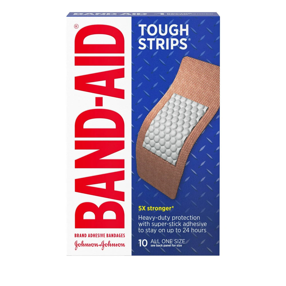Band-Aid Brand Tough Strips Adhesive Wound Bandage Extra Large 10 Ct (Pack of 24)